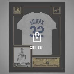 APW Sandy Koufax- Hand-Signed La Dodgers White Jersey By Sandy Koufax Custom Frame Signed Memorabilia