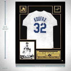 APW Sandy Koufax- Hand-Signed La Dodgers White Jersey By Sandy Koufax Custom Frame Signed Memorabilia