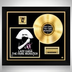 RARE-T Ready To Ship! 48 Hour Shipping! Ready To Ship! - Lady Gaga The Fame Monster Gold LP Limited Signature Edition Studio Licensed Custom Frame