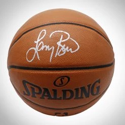 PPC Larry Bird - Boston Celtics - Beckett Witnessed Certified Hand-Signed Basketball By Larry Bird Custom Museum Display