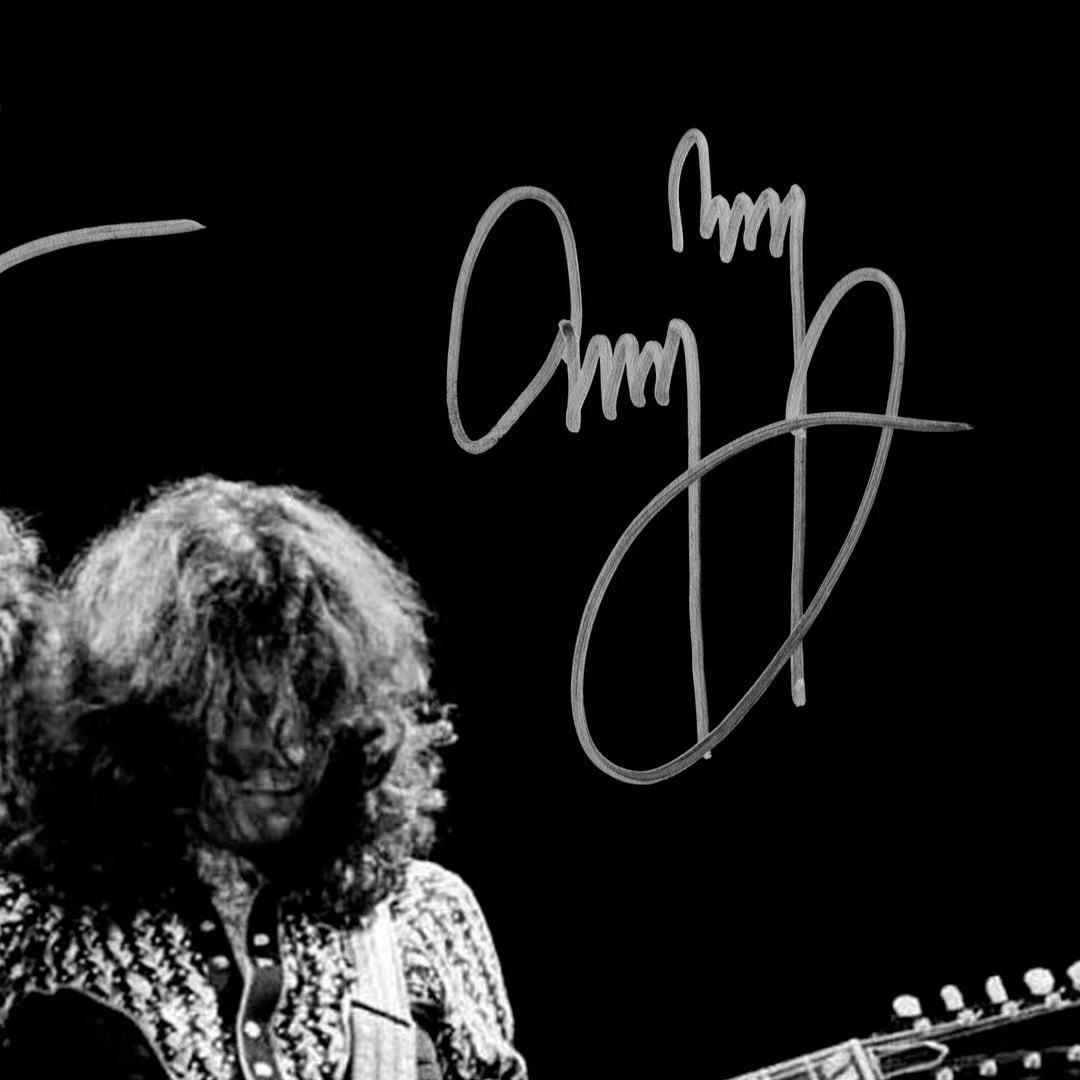 RARE-T Led Zeppelin Robert Plant & Jimmy Page Double Guitar Photo Limited Signature Edition Studio Licensed Custom Frame 3 RARE-T Led Zeppelin Robert Plant & Jimmy Page Double Guitar Photo Limited Signature Edition Studio Licensed Custom Frame