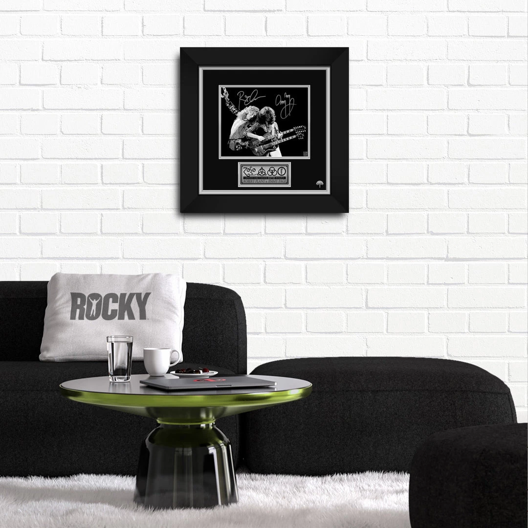 RARE-T Led Zeppelin Robert Plant & Jimmy Page Double Guitar Photo Limited Signature Edition Studio Licensed Custom Frame 4 RARE-T Led Zeppelin Robert Plant & Jimmy Page Double Guitar Photo Limited Signature Edition Studio Licensed Custom Frame