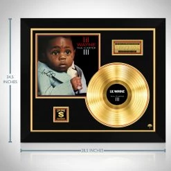 RARE-T Lil Wayne Tha Carter III Gold LP Limited Signature Edition Studio Licensed Custom Frame Limited Edition Frames 17 RARE-T Lil Wayne Tha Carter III Gold LP Limited Signature Edition Studio Licensed Custom Frame Limited Edition Frames