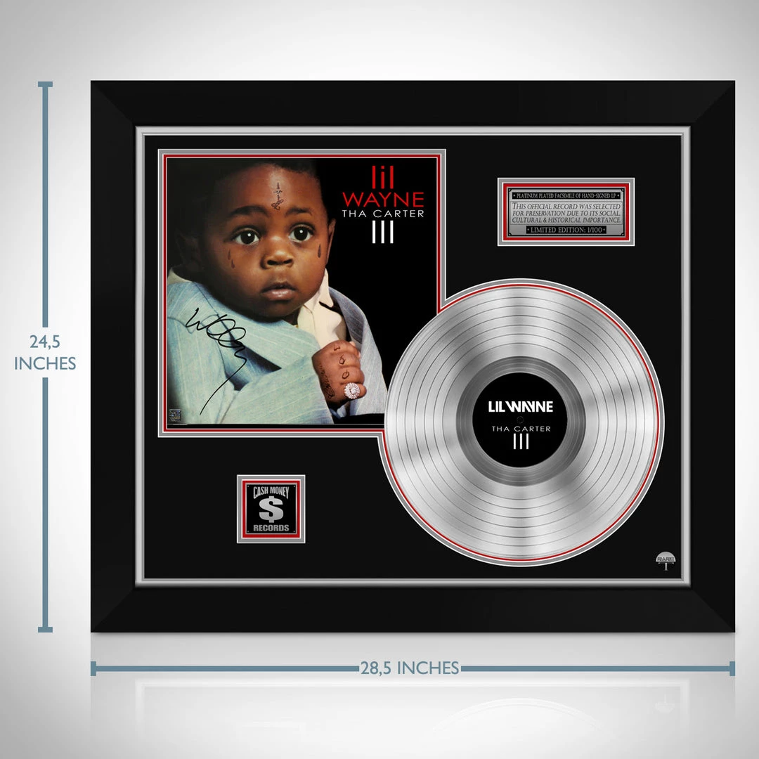 RARE-T Lil Wayne Tha Carter III Platinum LP Limited Signature Edition Studio Licensed Custom Frame 7 RARE-T Lil Wayne Tha Carter III Platinum LP Limited Signature Edition Studio Licensed Custom Frame