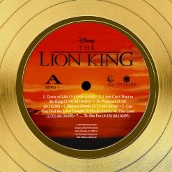 RARE-T Limited Edition Frames The Lion King Movie Soundtrack Gold LP Limited Signature Edition Studio Licensed Custom Frame