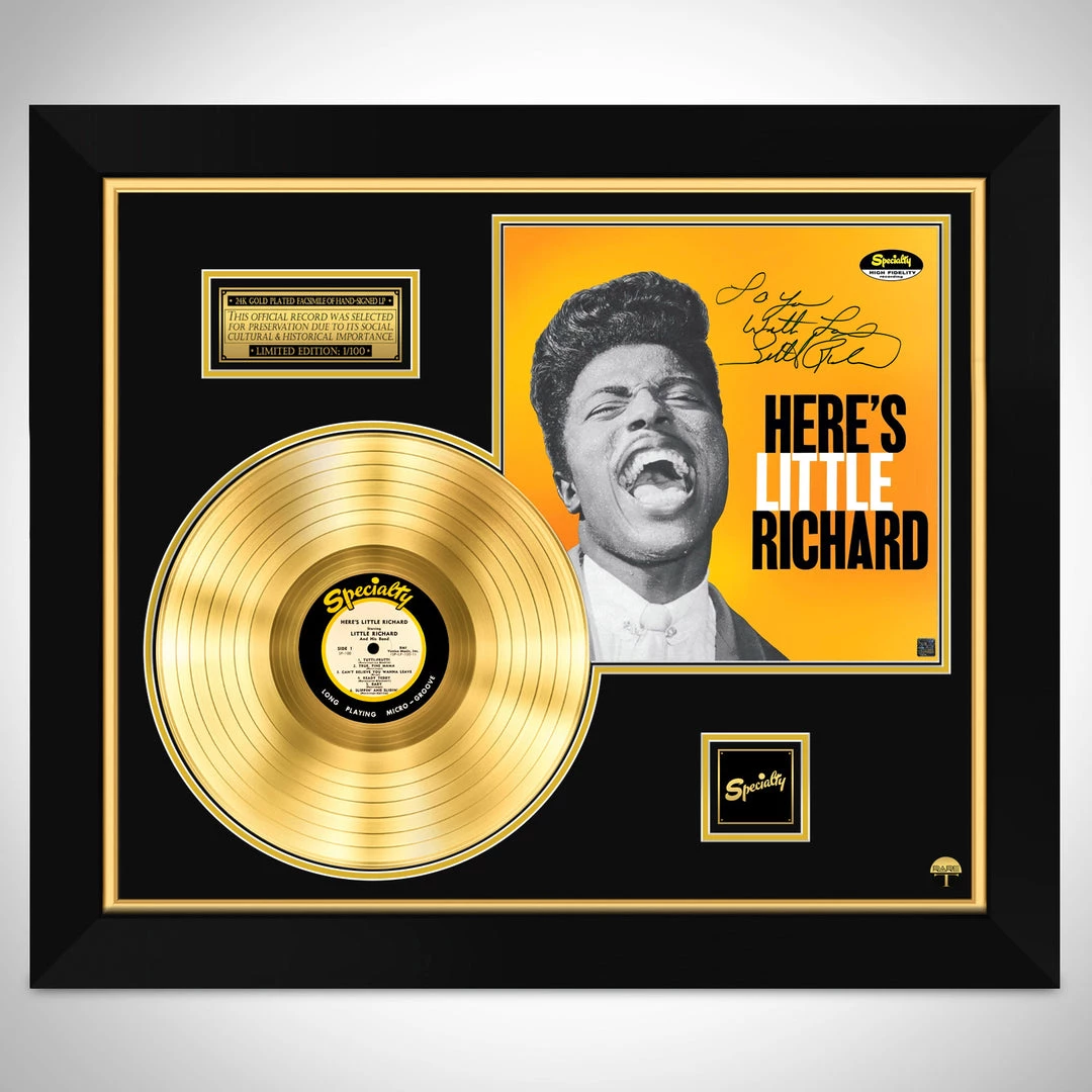 RARE-T Limited Edition Frames Little Richard - Here's Little Richard Limited Signature Edition Studio Licensed Gold LP Custom Frame 1 RARE-T Limited Edition Frames Little Richard - Here's Little Richard Limited Signature Edition Studio Licensed Gold LP Custom Frame