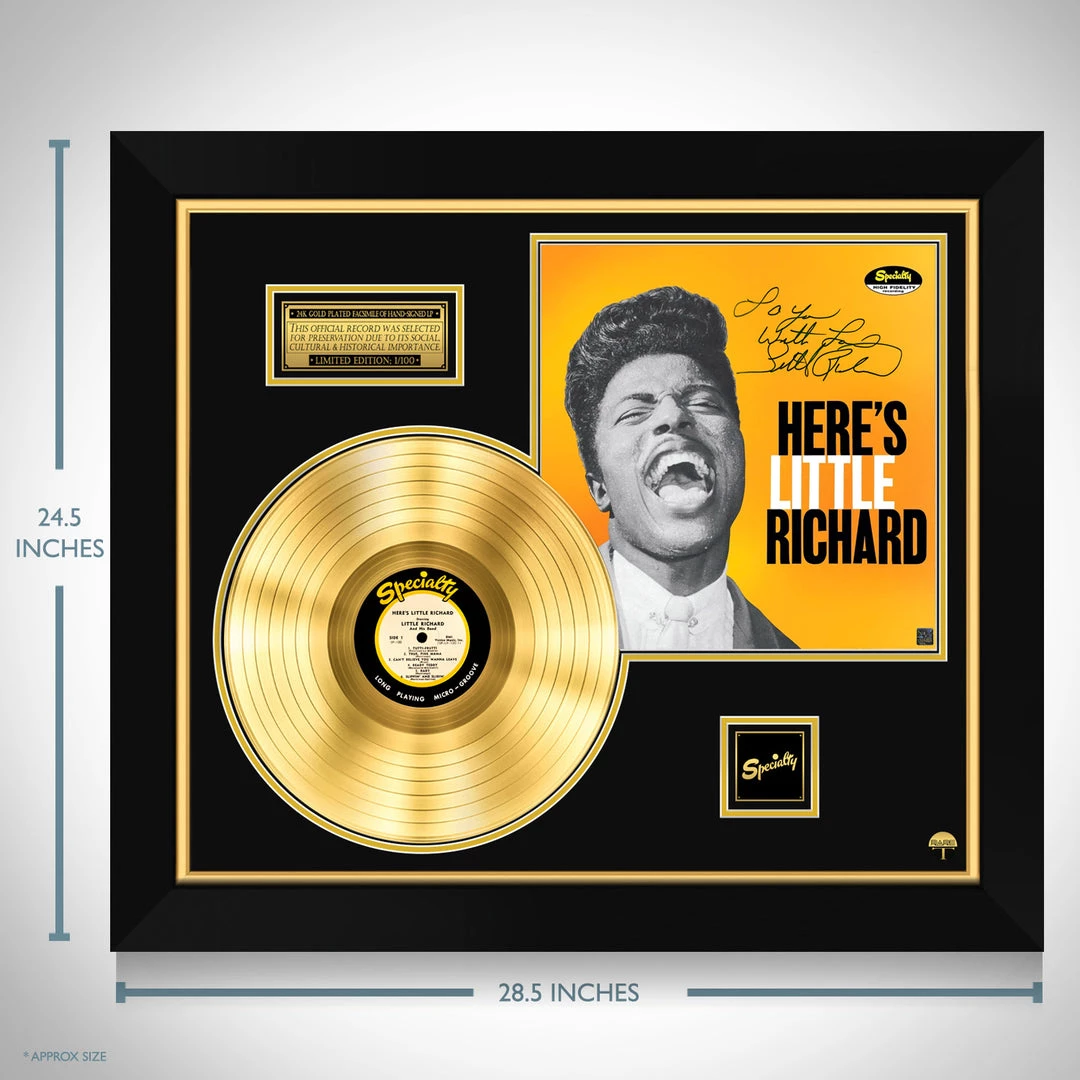 RARE-T Limited Edition Frames Little Richard - Here's Little Richard Limited Signature Edition Studio Licensed Gold LP Custom Frame 3 RARE-T Limited Edition Frames Little Richard - Here's Little Richard Limited Signature Edition Studio Licensed Gold LP Custom Frame