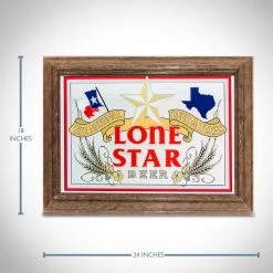 RARE-T Barware & Signs Lone Star- Texas Original Vintage Reverse Painted Bar Mirror/Advertisement