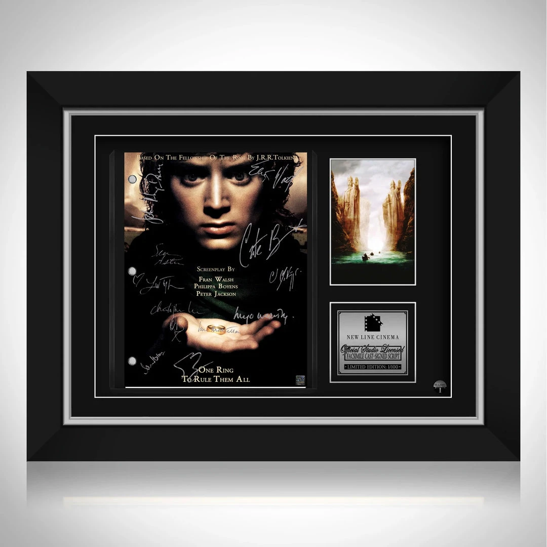 RARE-T Lord Of The Rings The Fellowship Of The Ring Script Limited Signature Edition Studio Licensed Custom Frame 12 RARE-T Lord Of The Rings The Fellowship Of The Ring Script Limited Signature Edition Studio Licensed Custom Frame