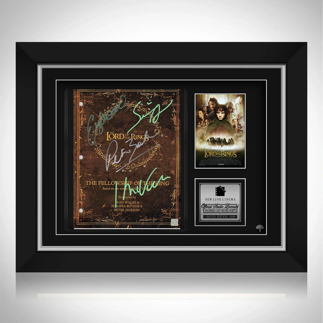 RARE-T The Lord Of The Rings The Fellowship Of The Ring Script Limited Signature Edition Studio Licensed Custom Frame 12 RARE-T The Lord Of The Rings The Fellowship Of The Ring Script Limited Signature Edition Studio Licensed Custom Frame