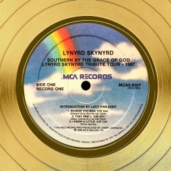 Rare-T Lynyrd Skynyrd -'Live' Limited Collectors' Edition Studio Licensed Gold LP Custom Frame