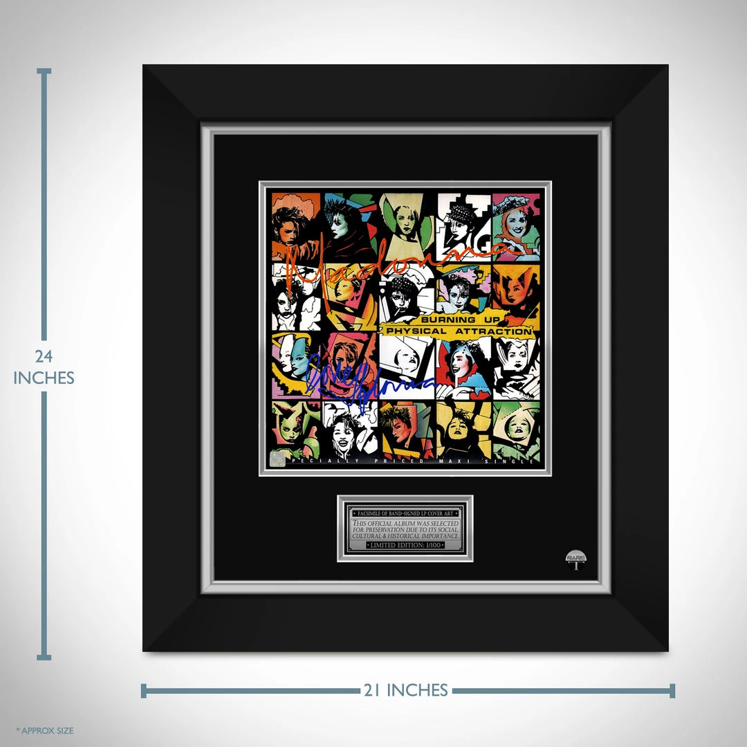 RARE-T Limited Edition Frames Madonna Burning Up Limited Signature Edition Studio Licensed LP Cover Custom Frame