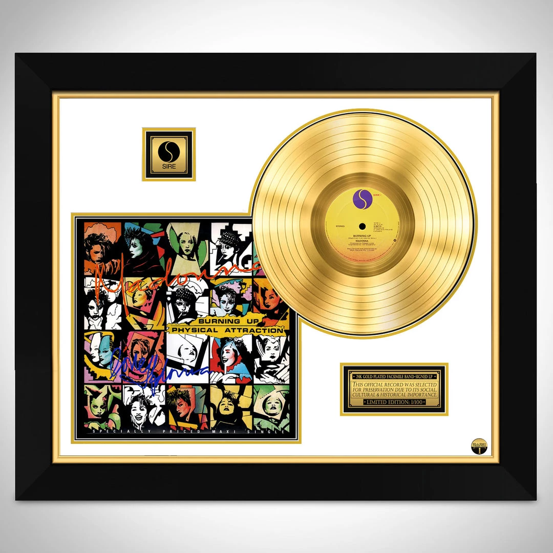 Rare-T Madonna Burning Up Gold LP Limited Signature Edition Studio Licensed Custom Frame Limited Edition Frames 1 Rare-T Madonna Burning Up Gold LP Limited Signature Edition Studio Licensed Custom Frame Limited Edition Frames
