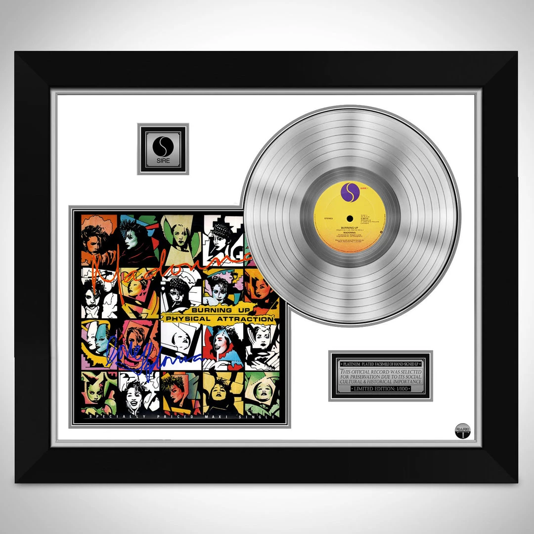 Rare-T Limited Edition Frames Madonna Burning Up Limited Signature Edition Studio Licensed Platinum LP Custom Frame 1 Rare-T Limited Edition Frames Madonna Burning Up Limited Signature Edition Studio Licensed Platinum LP Custom Frame