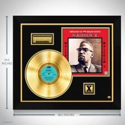 RARE-T Malcolm X Message To The Grass Roots Limited Signature Edition Studio Licensed Gold LP Custom Frame Limited Edition Frames