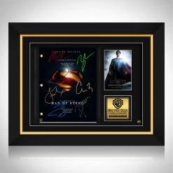 RARE-T Superman Man Of Steel Script Limited Signature Edition Studio Licensed Custom Frame Limited Edition Frames