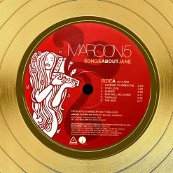 RARE-T Maroon 5 Songs About Jane - Limited Signature Edition Studio Licensed Gold LP Custom Frame