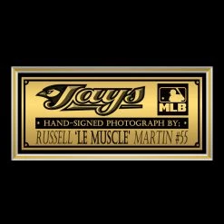 PPC Signed Memorabilia Toronto Blue Jays- Hand-Signed JSA Authenticated Photo By #55 Russel 'Le Muscle' Martin Custom Frame