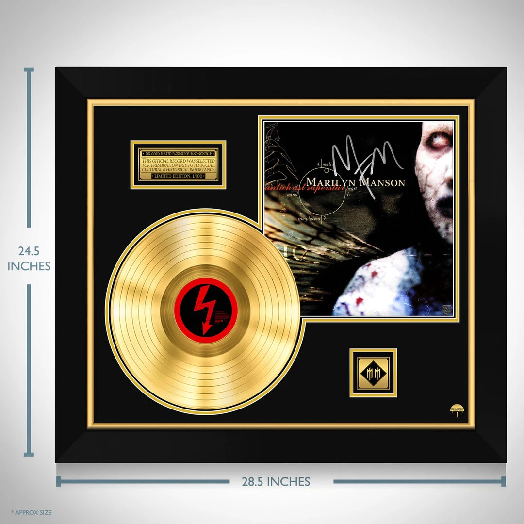Rare-T Limited Edition Frames Marilyn Manson Antichrist Superstar Gold LP Limited Signature Edition Custom Frame 6 Rare-T Limited Edition Frames Marilyn Manson Antichrist Superstar Gold LP Limited Signature Edition Custom Frame