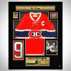 APW Maurice Richard- Montreal Canadians Hand-Signed Jersey By Maurice Richard Custom Shadow Box Frame