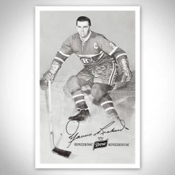 Michel Montreal Canadiens- Maurice Richard Original Vintage 1950's Dow Brewery Postcard Custom Frame Sports Memorabilia