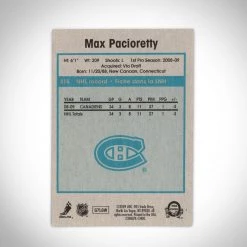 APW Montreal Canadiens- Max Pacioretty Hand-Signed Vintage 2009 NHL Hockey Card