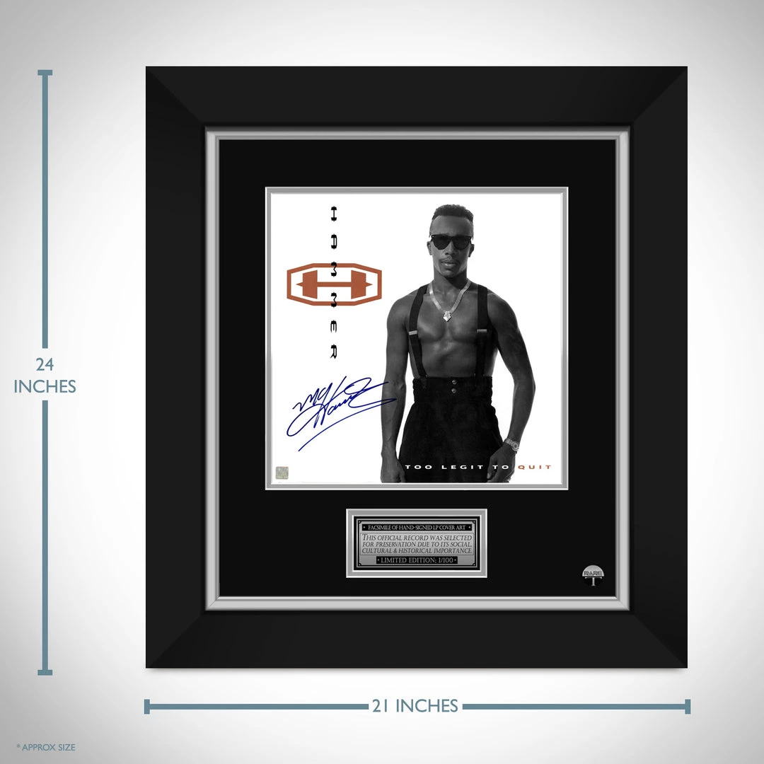 RARE-T Limited Edition Frames MC Hammer Too Legit To Quit Limited Signature Edition Studio Licensed LP Cover Custom Frame
