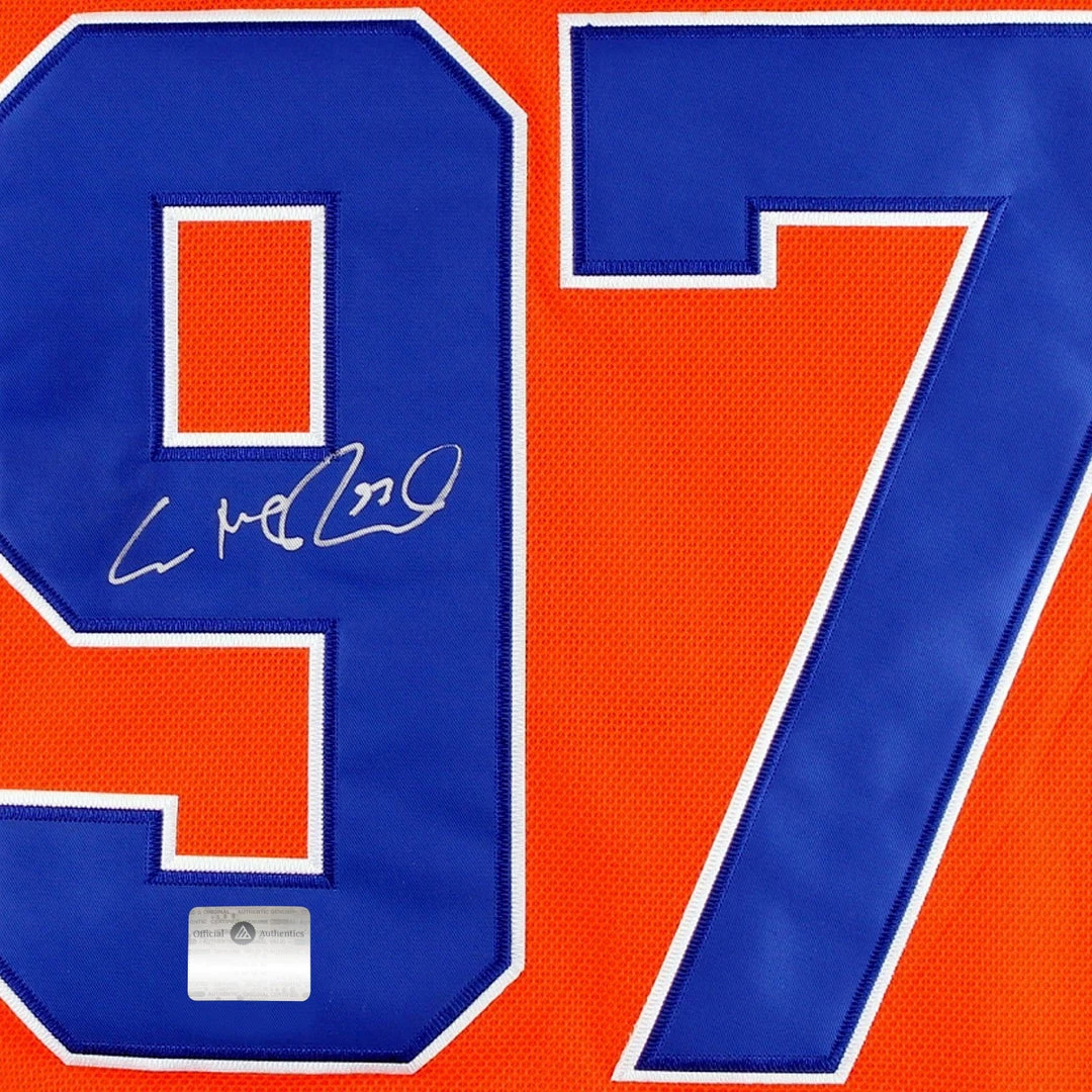 APW Signed Memorabilia Connor Mcdavid- Hand-Signed Edmonton Oilers Jersey Custom Frame 3 APW Signed Memorabilia Connor Mcdavid- Hand-Signed Edmonton Oilers Jersey Custom Frame