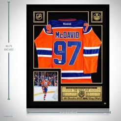APW Signed Memorabilia Connor Mcdavid- Hand-Signed Edmonton Oilers Jersey Custom Frame 16 APW Signed Memorabilia Connor Mcdavid- Hand-Signed Edmonton Oilers Jersey Custom Frame
