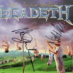 Rare-T Megadeth Youthinasia Limited Signature Edition Studio Licensed Gold LP Custom Frame Limited Edition Frames