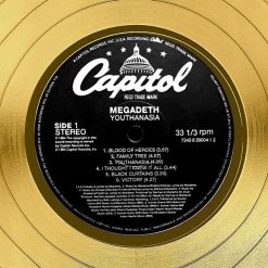 Rare-T Megadeth Youthinasia Limited Signature Edition Studio Licensed Gold LP Custom Frame Limited Edition Frames 14 Rare-T Megadeth Youthinasia Limited Signature Edition Studio Licensed Gold LP Custom Frame Limited Edition Frames