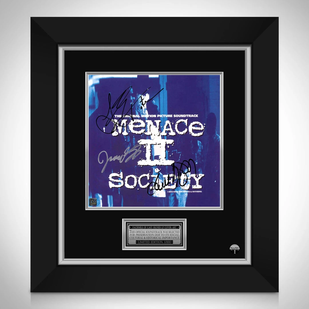 RARE-T Menace 2 Society Soundtrack Limited Signature Edition Studio Licensed LP Cover Custom Frame Limited Edition Frames 1 RARE-T Menace 2 Society Soundtrack Limited Signature Edition Studio Licensed LP Cover Custom Frame Limited Edition Frames
