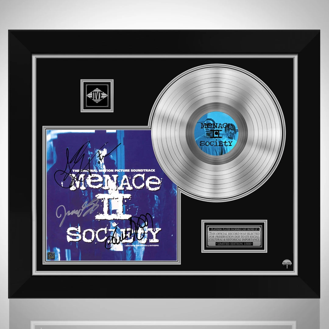 RARE-T Limited Edition Frames Menace 2 Society Motion Picture Soundtrack Limited Signature Edition Platinum LP Custom Frame 1 RARE-T Limited Edition Frames Menace 2 Society Motion Picture Soundtrack Limited Signature Edition Platinum LP Custom Frame