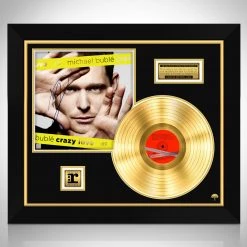 RARE-T Michael Bubl?? Crazy Love Limited Signature Edition Studio Licensed Gold LP Custom Frame Limited Edition Frames