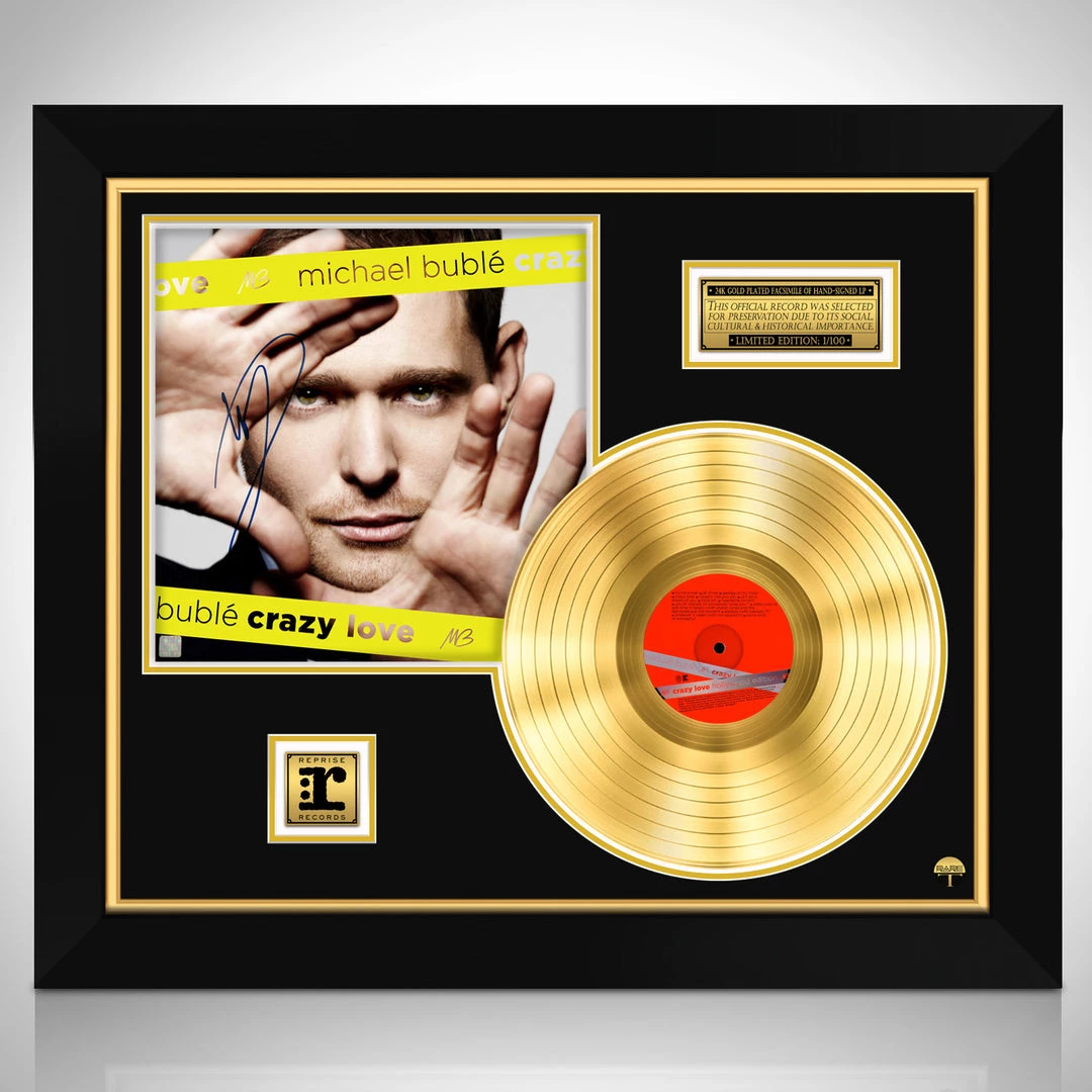 RARE-T Michael Bubl?? Crazy Love Limited Signature Edition Studio Licensed Gold LP Custom Frame Limited Edition Frames 1 RARE-T Michael Bubl?? Crazy Love Limited Signature Edition Studio Licensed Gold LP Custom Frame Limited Edition Frames