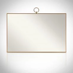 Jonathan Brass Mirror- Vintage Solid Brass Bar-Back Mirror Ready To Ship! 48 Hour Shipping!