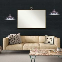 Jonathan Brass Mirror- Vintage Solid Brass Bar-Back Mirror Ready To Ship! 48 Hour Shipping!