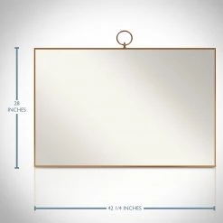 Jonathan Brass Mirror- Vintage Solid Brass Bar-Back Mirror Ready To Ship! 48 Hour Shipping!