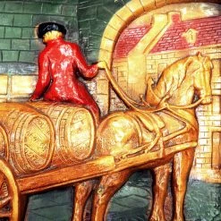 RARE-T Barware & Signs Molson Horse-Drawn Keg Cart Vintage Beer Display/Advertisement