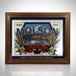 RARE-T Barware & Signs Molson Canada Geese Original Vintage Reverse Painted Beer/Ale Bar Mirror/Advertisement