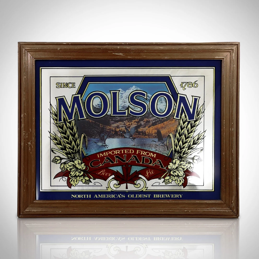RARE-T Barware & Signs Molson Canada Geese Original Vintage Reverse Painted Beer/Ale Bar Mirror/Advertisement 2 RARE-T Barware & Signs Molson Canada Geese Original Vintage Reverse Painted Beer/Ale Bar Mirror/Advertisement
