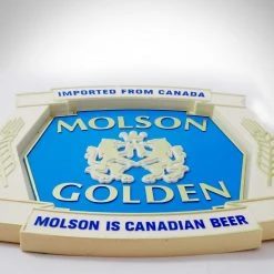 RARE-T Barware & Signs Molson Golden Original Vintage Hard Plastic Beer Bar Sign/Advertisement