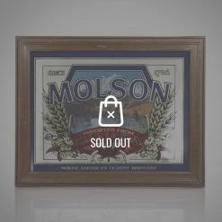RARE-T Barware & Signs Molson Canada Geese Original Vintage Reverse Painted Beer/Ale Bar Mirror/Advertisement