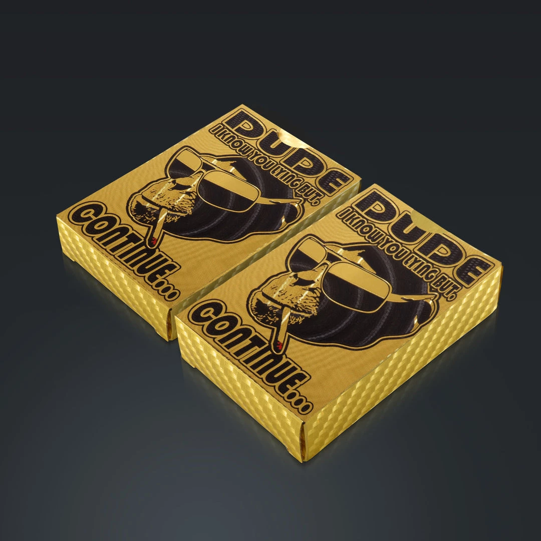 RARE-T Ready To Ship! 48 Hour Shipping! 24K Gold Plated Playing Cards I Know You Lying But Continue...Pattern 8 RARE-T Ready To Ship! 48 Hour Shipping! 24K Gold Plated Playing Cards I Know You Lying But Continue...Pattern