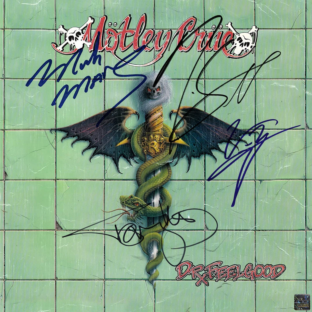 RARE-T Limited Edition Frames Motley Crue Dr. Feelgood Gold LP Limited Signature Edition Studio Licensed Custom Frame 3 RARE-T Limited Edition Frames Motley Crue Dr. Feelgood Gold LP Limited Signature Edition Studio Licensed Custom Frame