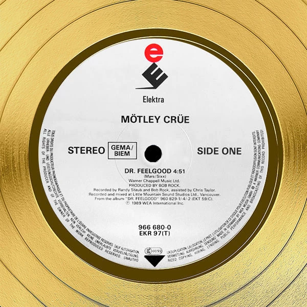RARE-T Limited Edition Frames Motley Crue Dr. Feelgood Gold LP Limited Signature Edition Studio Licensed Custom Frame 4 RARE-T Limited Edition Frames Motley Crue Dr. Feelgood Gold LP Limited Signature Edition Studio Licensed Custom Frame