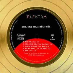 Rare-T Limited Edition Frames Motley Crue Girls Girls Girls Gold LP Limited Signature Edition Studio Licensed Custom Frame