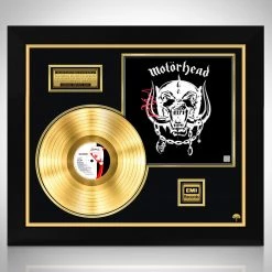 Rare-T Motorhead Self Titled Lemmy Kilmister Gold LP Limited Signature Edition Studio Licensed Custom Frame Limited Edition Frames