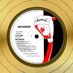 Rare-T Motorhead Self Titled Lemmy Kilmister Gold LP Limited Signature Edition Studio Licensed Custom Frame Limited Edition Frames