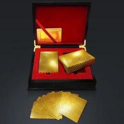 RARE-T 24K Gold Plated Playing Cards Mosaic Pattern With Elegant Display Box